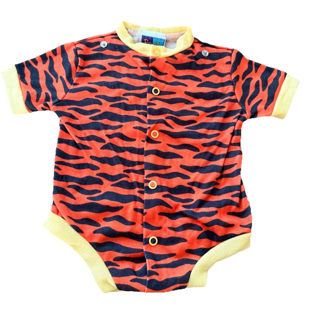 Vintage 80s Sears Winnie the Pooh Tigger Romper Tiger Stripe Disney Newborn Rare